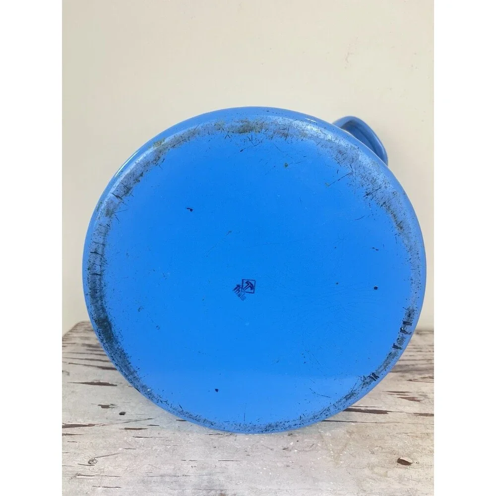 Vintage Robins Egg Blue Thala Ware Enamelware Heavy Stockpot W/Lid Country